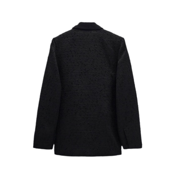 ZARA Textured Weave Double Breasted Jacket - Picture 6 of 7